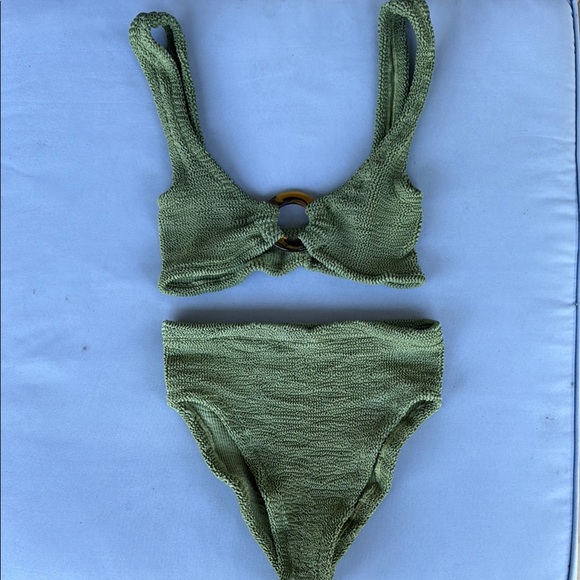 Hunza G Nadine Metallic Moss Bikini Set - Picture 4 of 7